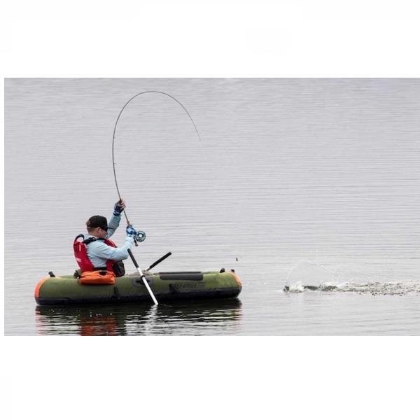 Sea Eagle PackFish7 Inflatable Fishing Boat on the water catching big fish. 