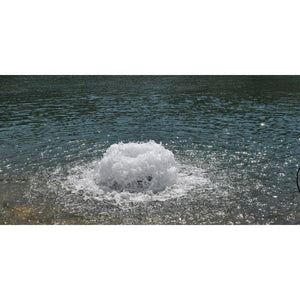 F1000DP Surface Aerator in the water creating a boiling affect.