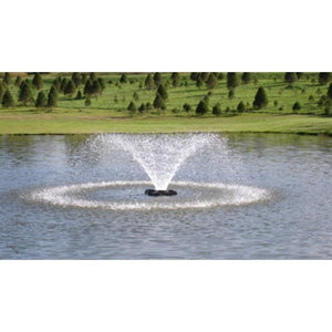 Power House F500F 1/2 Hp Aerating Fountain in the middle of a pond.