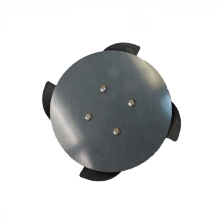 Replacement Propeller and Disc for Bearon Aquatics F500F and F1000F Aerating Fountain top view with black propellers blades and gray back shell also visible. 