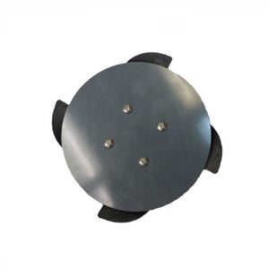 PowerHouse Replacement Prop and Disc for Aerating Fountains.  View is from the base and you see the gray shell or shield, the ends of the black propellers blades are barely visible.