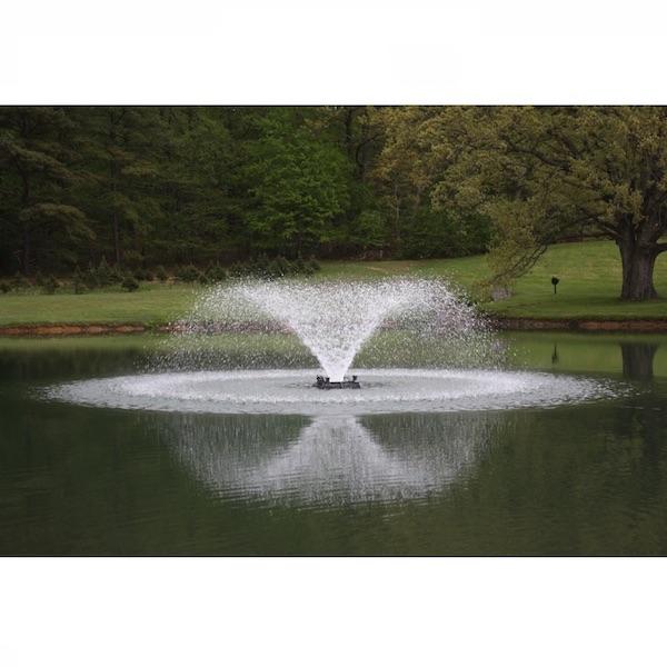 The aerating fountain spray after installing a Replacement Propeller and Disc for Bearon Aquatics F500F and F1000F Aerating Fountain