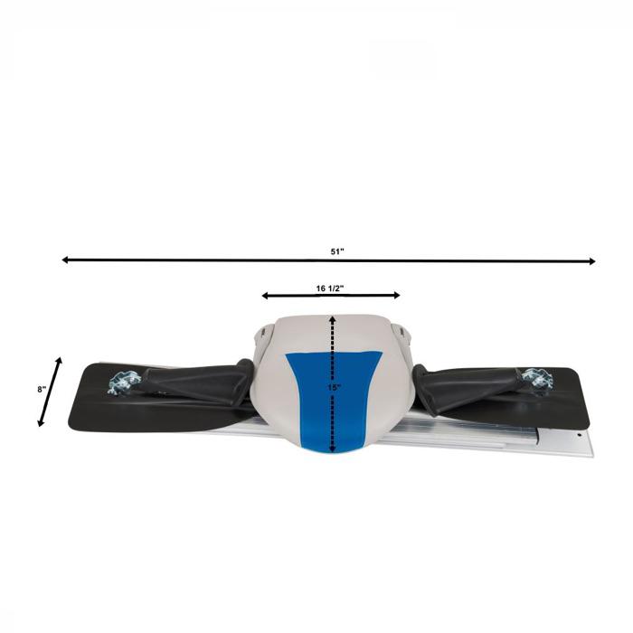 Sea Eagle Universal QuikRow™ Kit front view with diagramed dimensions. 