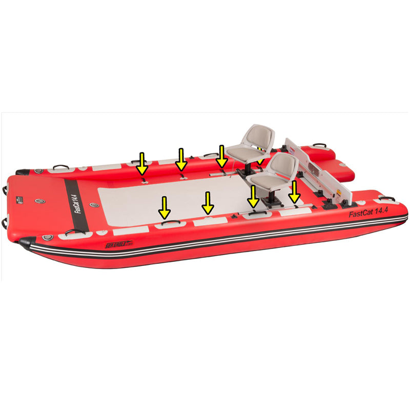 Sea Eagle FastCat 14 Key Feature: Quik-Cinch Seat Straps System