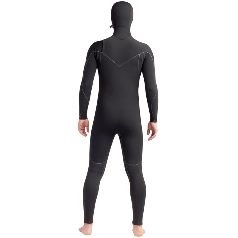 This is the back view of Body Glove Hooded Red Cell Chest Zip Wetsuit.