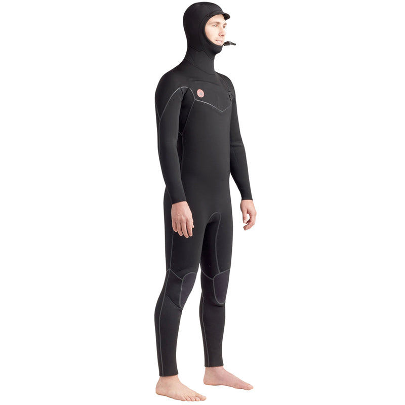 This is the right-front view of Body Glove Hooded Red Cell Chest Zip Wetsuit.
