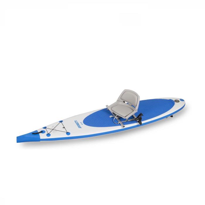 Sea Eagle Swivel Seat Fishing Rig on a Sea Eagle needlenose inflatable SUP.