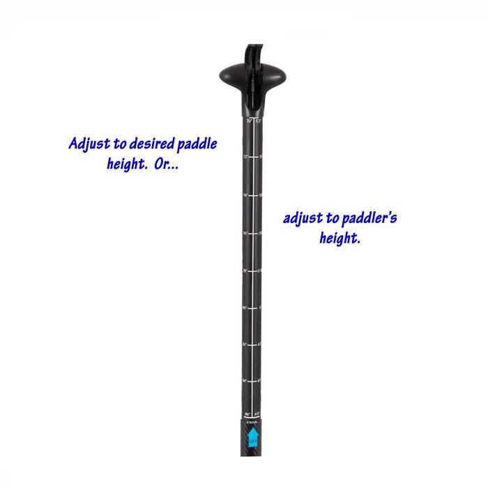 Sea Eagle Carbon Fiber SUP Paddle easy to adjust diagram. 