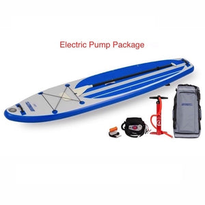 Sea Eagle Longboard 11 Inflatable SUP Electric Pump Package top display view
