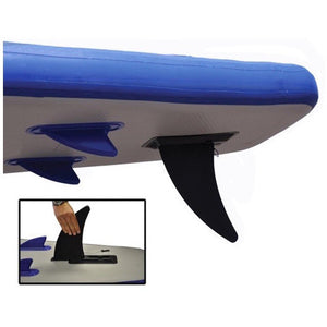 Sea Eagle Longboard 126 Inflatable SUP removable skeg closeup. 