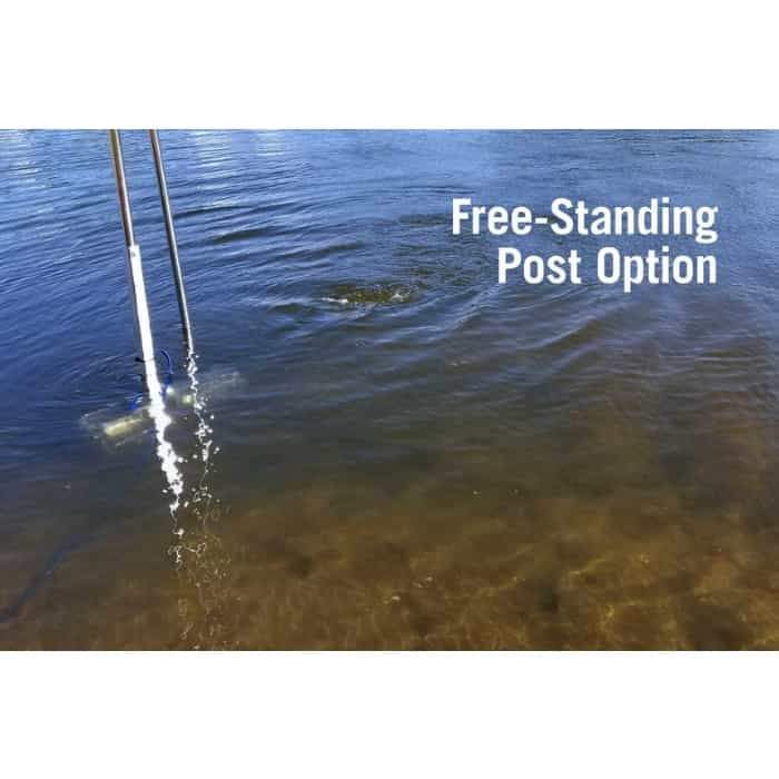 Scott Aerator Dock Mount Aquasweep Free Standing Post Option in the water