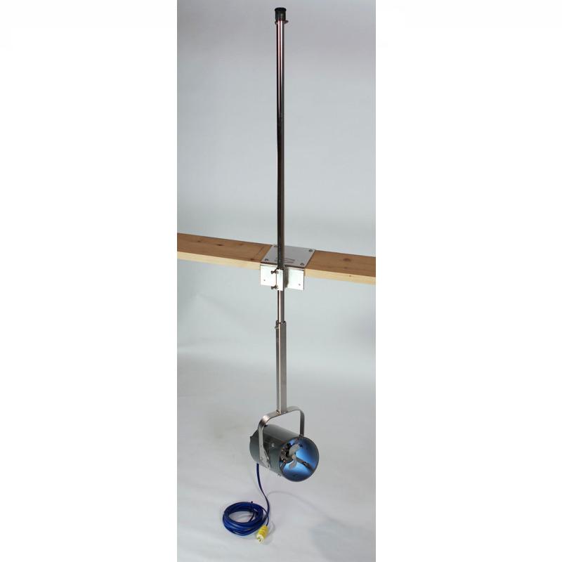 Scott Aerator Dock Mount De-Icer on display attached to a 2x4.