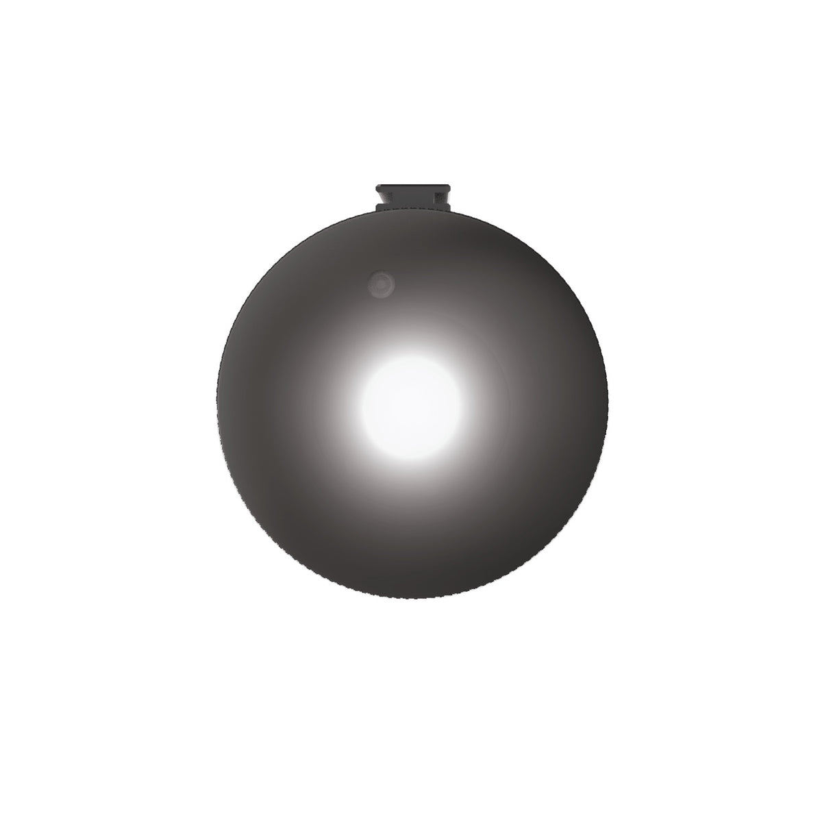 ScubaJet BEAM 1,500 Lumen LED Light. Black circle shape with a bright white light in the middle
