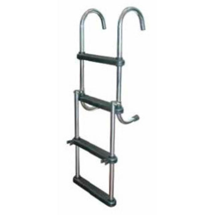 JIF Marine ASC4-SS 4-Step Removable Folding Pontoon Ladder