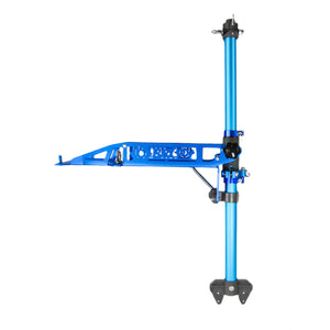 Bixpy Hobie Pro Angler Compass Outback WillFit Adapter is shown. Royal blue power pole, light blue platform, and black end caps and connectors.