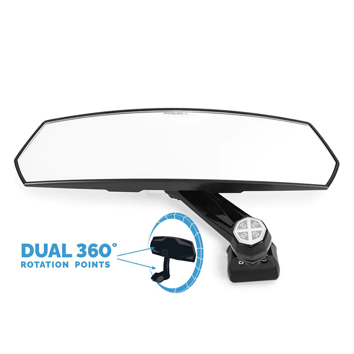 Roswell Reflect 360 Mirror full view with black-colored support and frame.