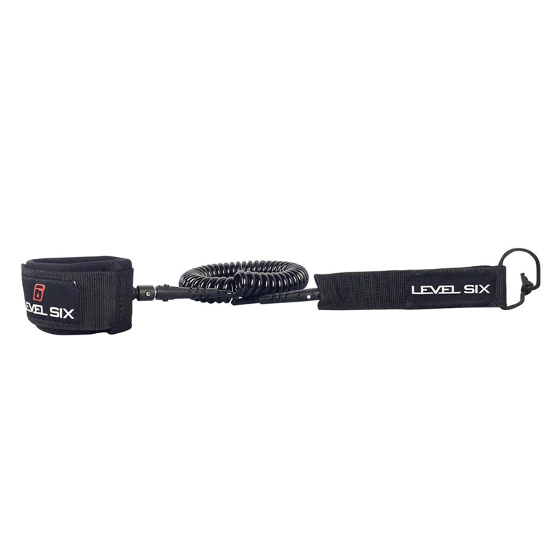 Level Six Eleven Six HD Inflatable SUP coiled leash.