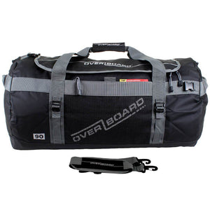 This is the 90-litre Black Overboard Adventure Weatherproof Duffel Bag.