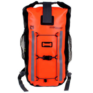 This is the full front view of an orange PRO-VIS Backpack.