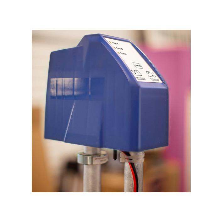 Sideview of the blue control box for the Scott Aerator Oscillator 360 for Aquasweeps and Dock De-Icers.