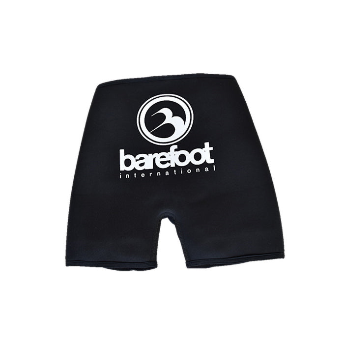 Barefoot Iron Shorts - Wetsuit back view with Barefoot logo and brand name printed on it.